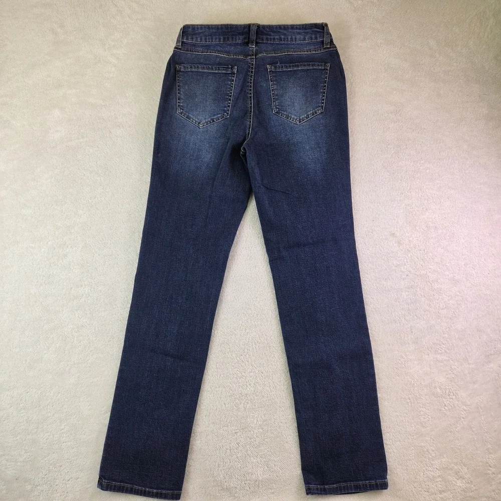 d.jeans Womens Size 6 Dark Wash Exposed Button Fly Stretch Denim Jeans RN55356